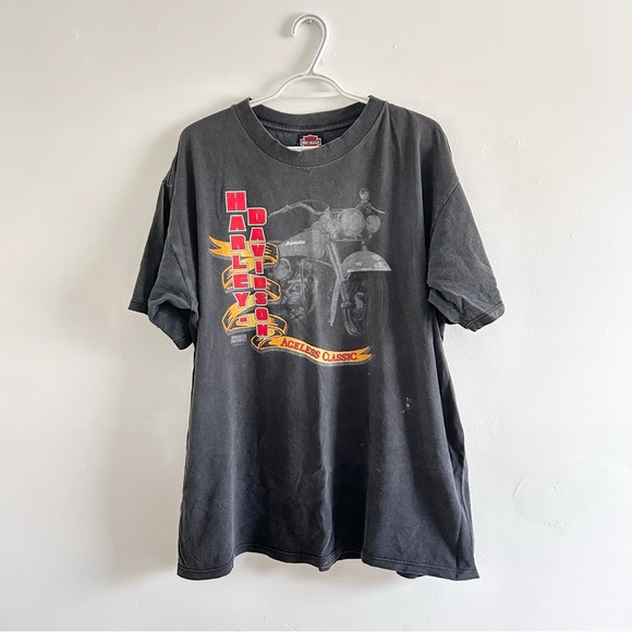 Harley-Davidson Other - Vintage Harley-Davidson Black Tee with Motorcycle Graphic